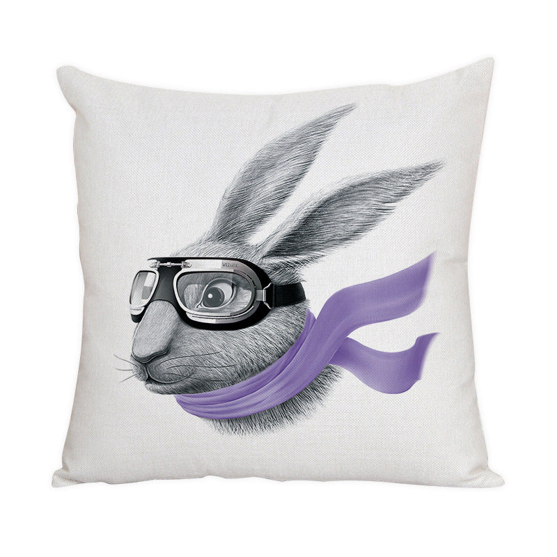 Nordic Style Animal Pattern Peach Skin Fabric Fabric Pillow Cover