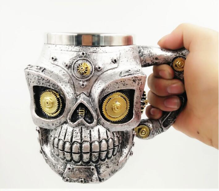 Antique Personality Skull Ghost Head Stainless Steel Creative One-Piece Cup