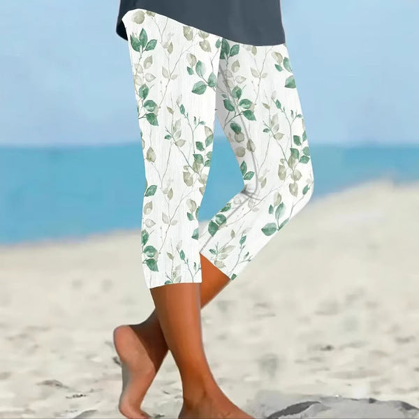 3d Printed Seaside Series Cropped Leggings