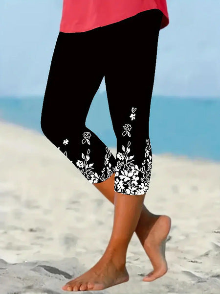 3d Printed Seaside Series Cropped Leggings