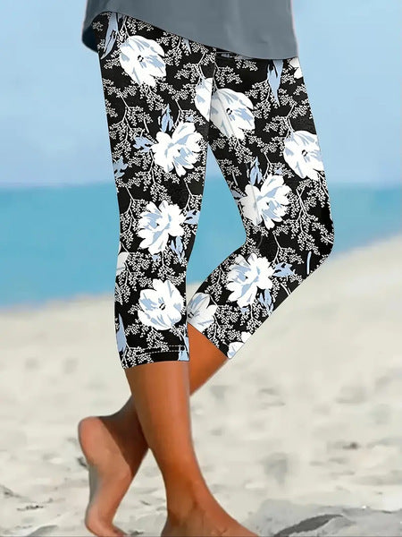 3d Printed Seaside Series Cropped Leggings