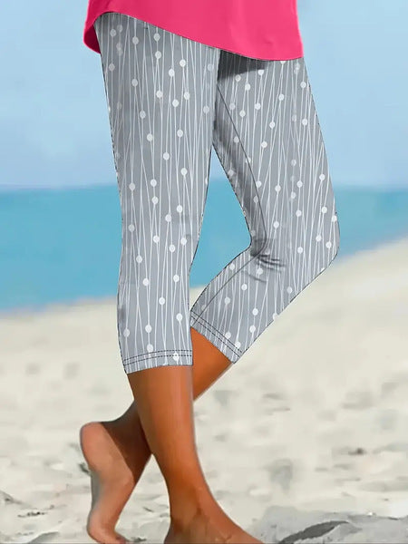 3d Printed Seaside Series Cropped Leggings