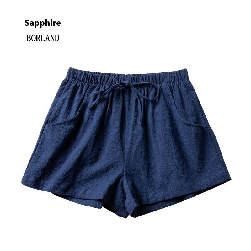 Women's Cotton And Linen Shorts Loose Slimming Korean Style Three Points