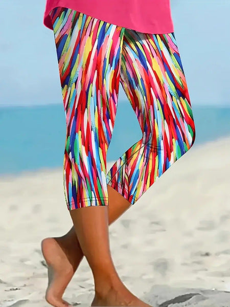 3d Printed Seaside Series Cropped Leggings