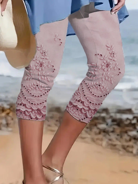3d Printed Seaside Series Cropped Leggings