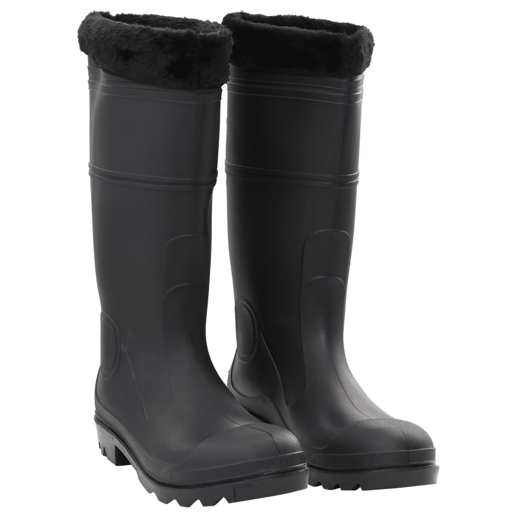 Rubber Boots with Removable Lining, Size 38, PVC