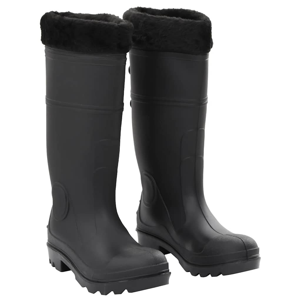 Rubber Boots with Removable Lining, Size 38, PVC