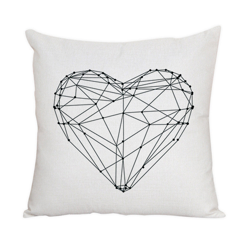 Nordic Style Animal Pattern Peach Skin Fabric Fabric Pillow Cover