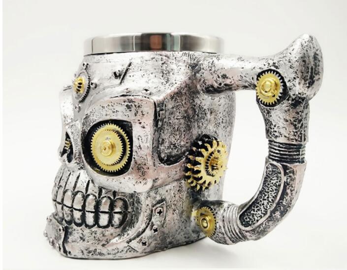 Antique Personality Skull Ghost Head Stainless Steel Creative One-Piece Cup