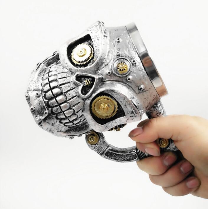 Antique Personality Skull Ghost Head Stainless Steel Creative One-Piece Cup