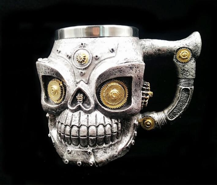 Antique Personality Skull Ghost Head Stainless Steel Creative One-Piece Cup