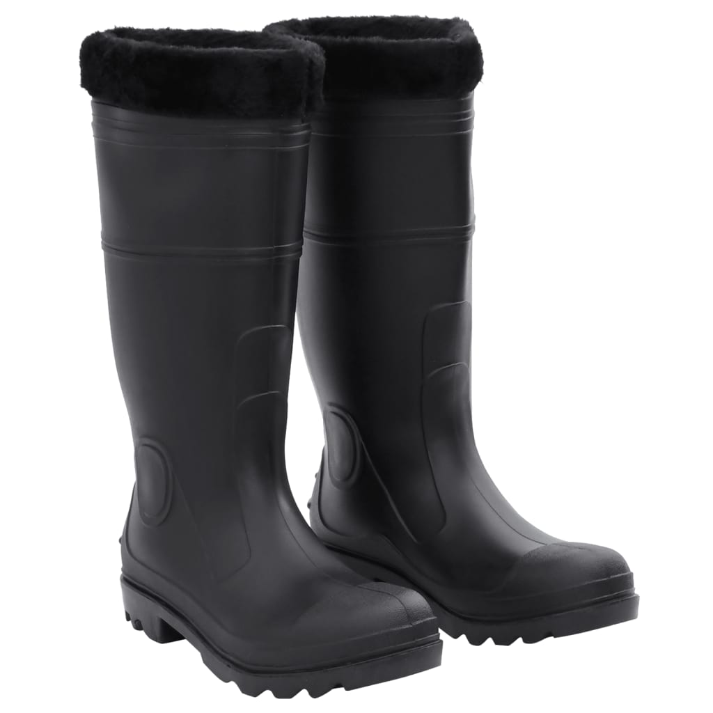 Rubber Boots with Removable Lining, Size 38, PVC