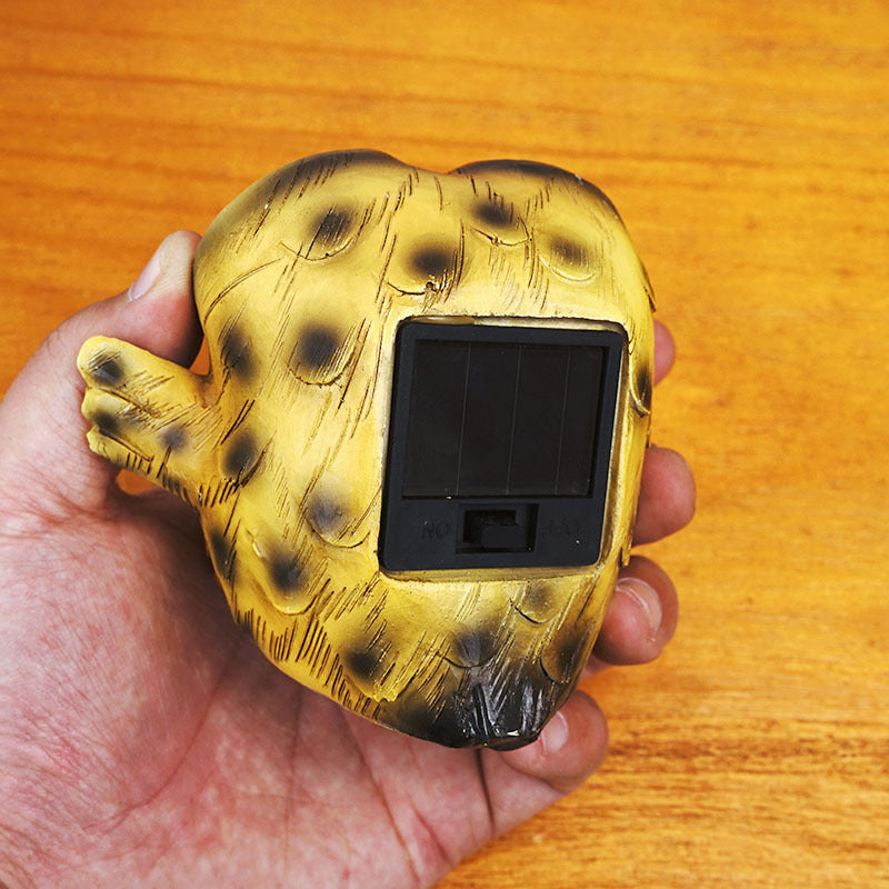 Solar Light Animal Sculpture Resin Ornament Cute Owl -Hibou