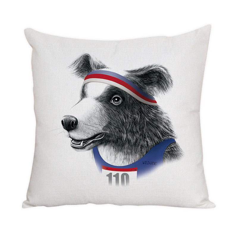 Nordic Style Animal Pattern Peach Skin Fabric Fabric Pillow Cover