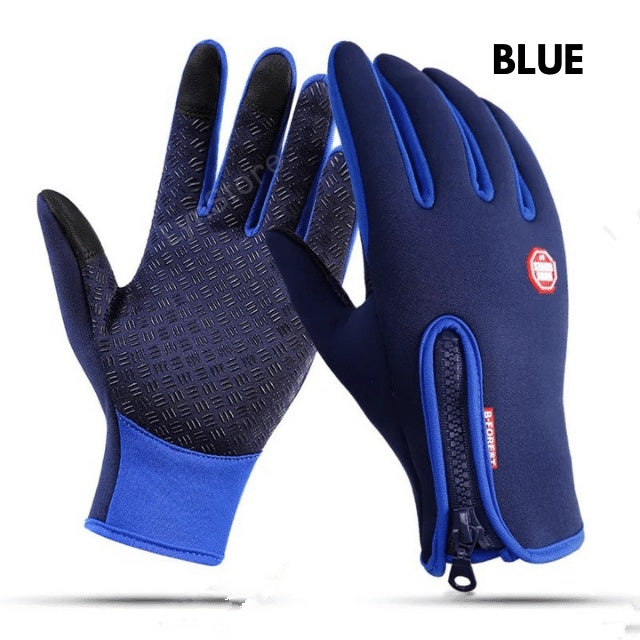 Gants d’hiver pour moto, tactiles (écran tactile), pour la conduite, antidérapants, imperméables, gants de sport avec doublure polaire