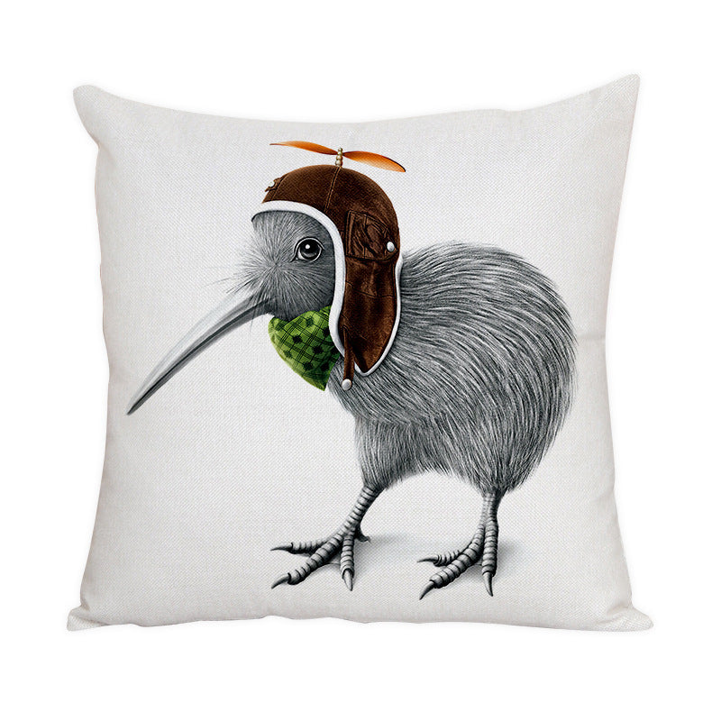 Nordic Style Animal Pattern Peach Skin Fabric Fabric Pillow Cover