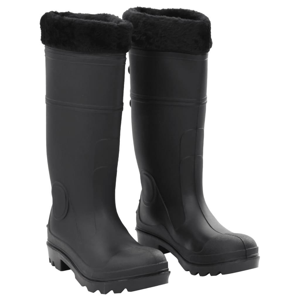 Rubber Boots with Removable Lining, Size 38, PVC