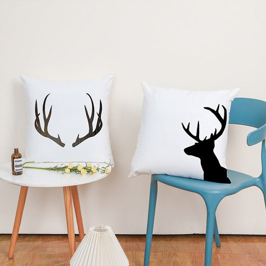 Nordic Style Animal Pattern Peach Skin Fabric Fabric Pillow Cover