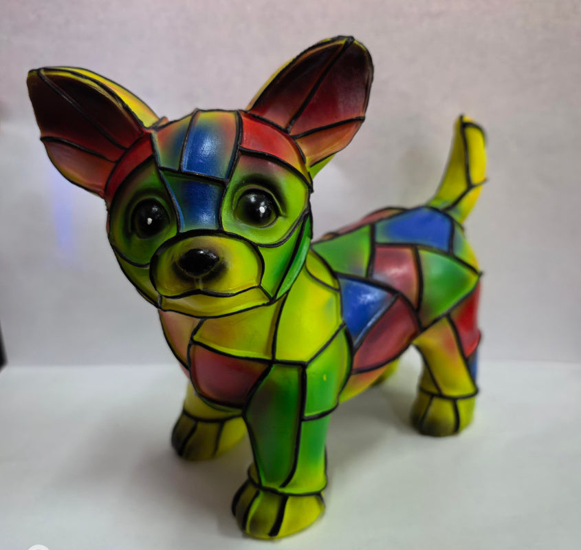 Colorful Strange Dog Lamp Resin Decorations