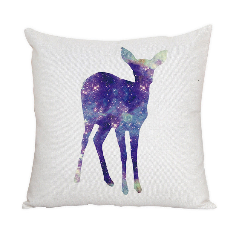 Nordic Style Animal Pattern Peach Skin Fabric Fabric Pillow Cover