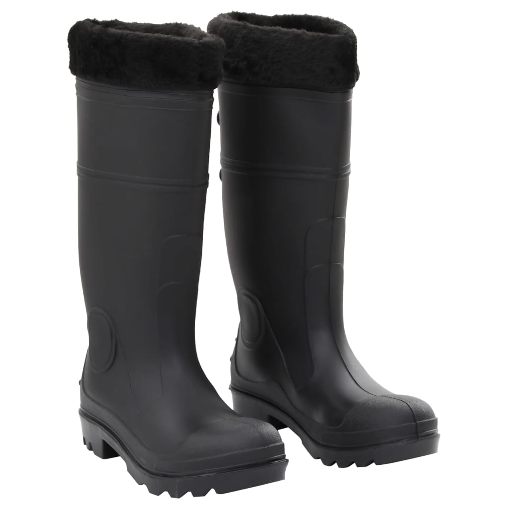Rubber Boots with Removable Lining, Size 38, PVC