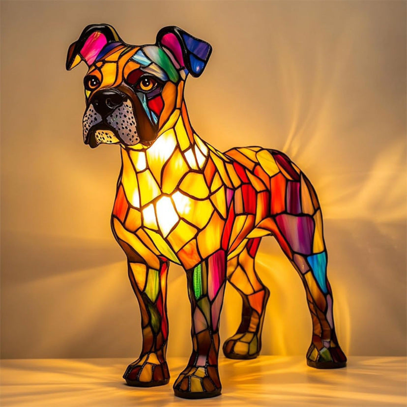 Colorful Strange Dog Lamp Resin Decorations
