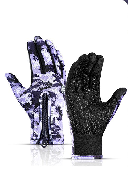 Gants d’hiver pour moto, tactiles (écran tactile), pour la conduite, antidérapants, imperméables, gants de sport avec doublure polaire