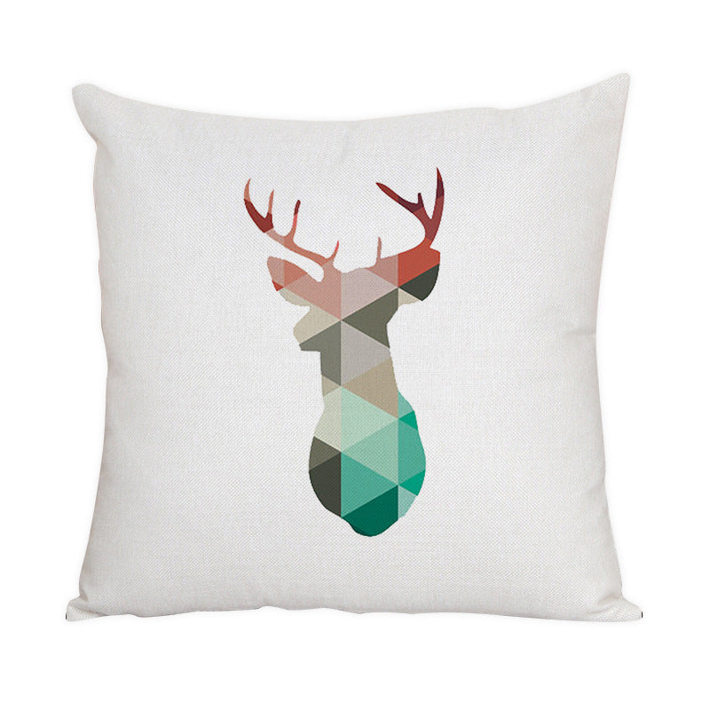 Nordic Style Animal Pattern Peach Skin Fabric Fabric Pillow Cover