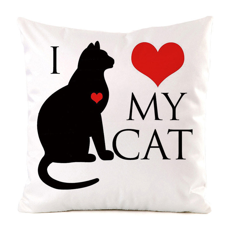 Black Cat Silk Home Decoration Sofa Cushion Pillow Cover