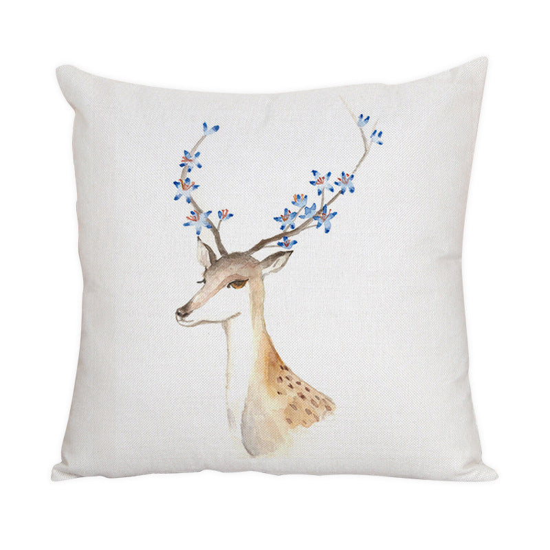 Nordic Style Animal Pattern Peach Skin Fabric Fabric Pillow Cover