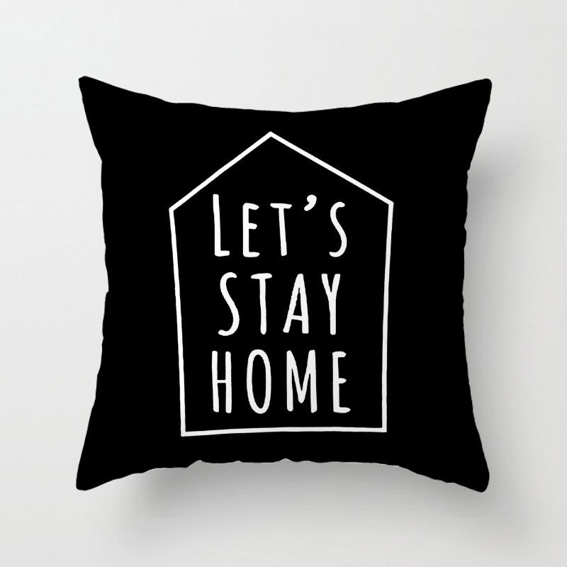Geometric English Letter Simple And Light Luxury Waist Cushion Pillowcase