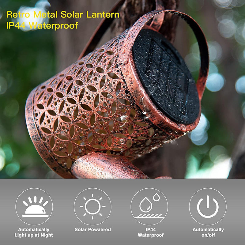 2PCS LED Watering Can Solar Light Strings, Solar Lights Outdoor Decorative Lamp, Solar Lantern Outd