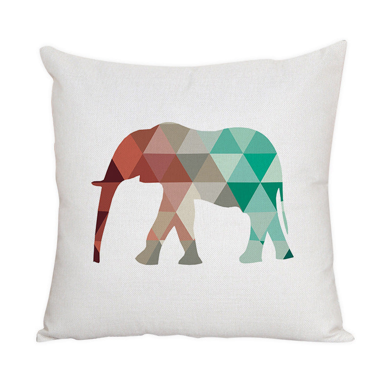 Nordic Style Animal Pattern Peach Skin Fabric Fabric Pillow Cover