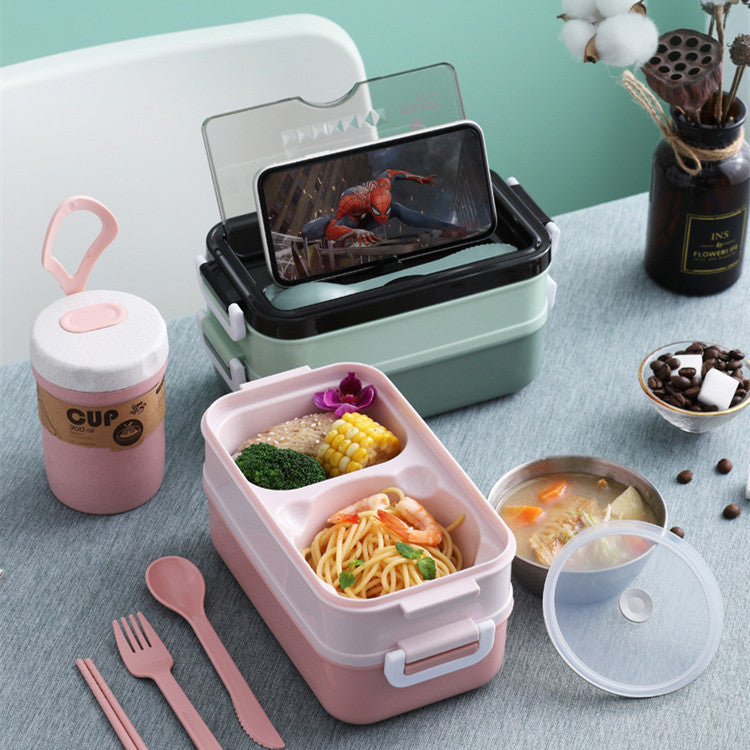Portable Stainless Steel Double Insulation Lunch Box