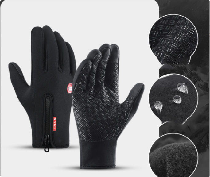 Gants d’hiver pour moto, tactiles (écran tactile), pour la conduite, antidérapants, imperméables, gants de sport avec doublure polaire